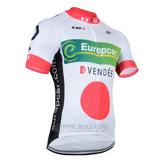 2014 Fahrradbekleidung Europcar Champion Japan Trikot Kurzarm und Tragerhose